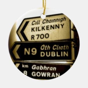 Ornement En Céramique Ireland Roadside Signs