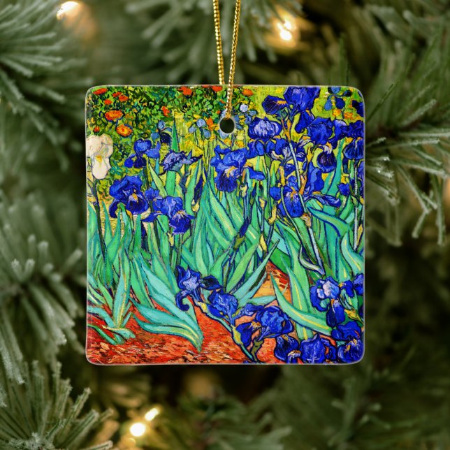 Ornement En Céramique Irises par Vincent Van Gogh (Arbre)