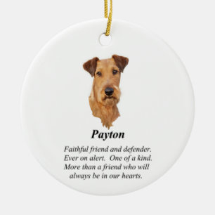 Ornement en céramique Irish Terrier Rainbow Bridge