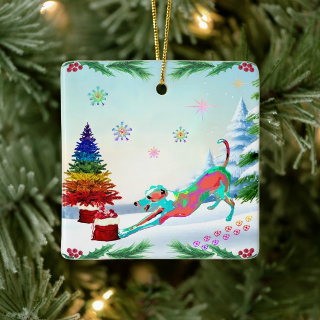 Ornement En Céramique Italian Greyhound Ornament (Arbre)