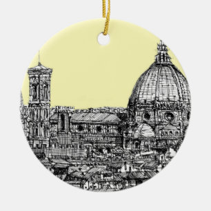 Ornement En Céramique Ivoire crème de Firenze de Duomo