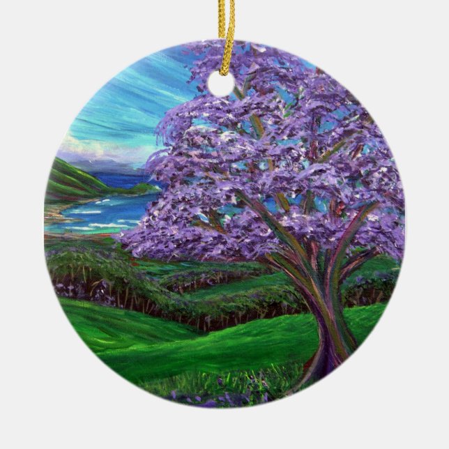 Ornement En Céramique Jacaranda arrière-pays (Devant)