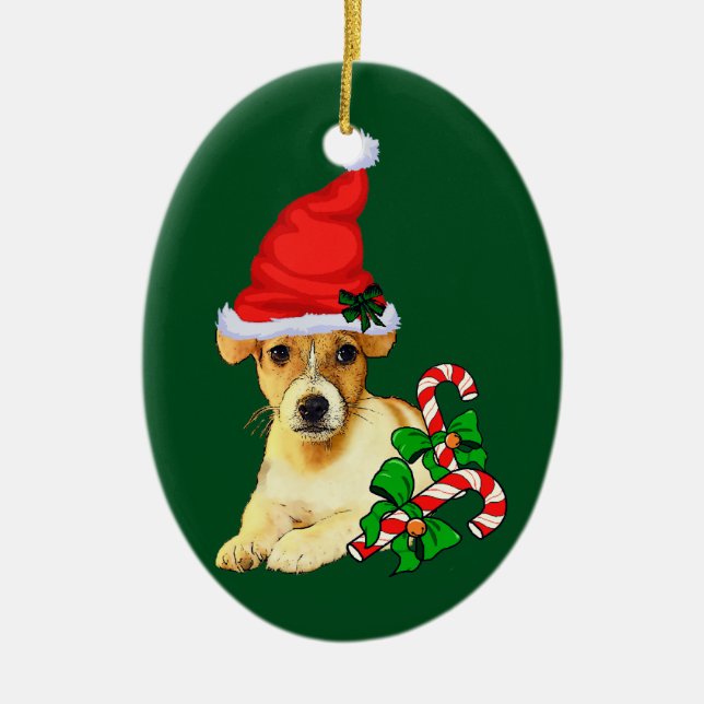 Ornement En Céramique Jack Russell Terrier Noël (Devant)