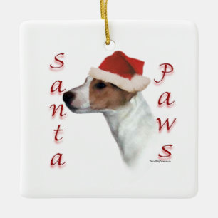 Ornement En Céramique Jack Russell Terrier Père Noël Paws