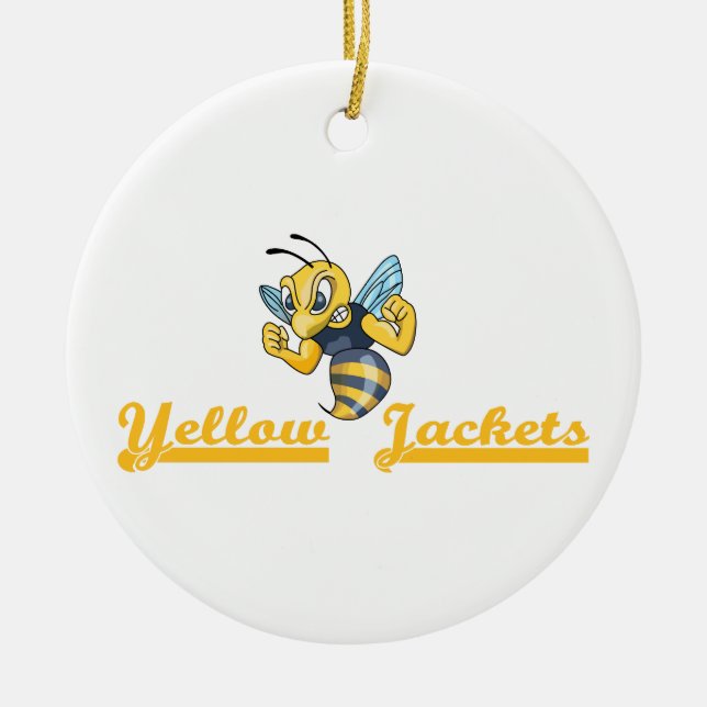 ORNEMENT EN CÉRAMIQUE JACKETS JAUNES (Devant)