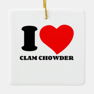 ORNEMENT EN CÉRAMIQUE J'ADORE LE CHOWDER DE CLAM