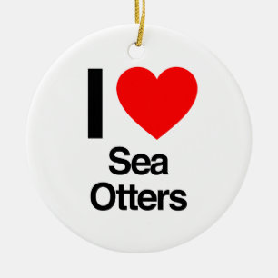 Ornement En Céramique j'adore les loutres de mer