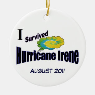 Ornement En Céramique J'ai survécu à l'ornement d'Irène d'ouragan
