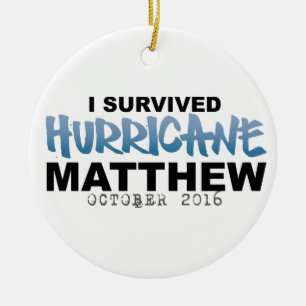 Ornement En Céramique J'ai survécu ouragan Matthew en octobre 2016