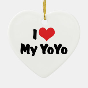 Ornement En Céramique J'aime cœur mon YoYo
