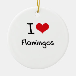Ornement En Céramique J'aime des Flamants roses