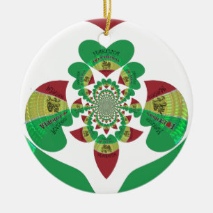 Ornement En Céramique J'aime Ethiopie Beaux Coeurs Couleurs