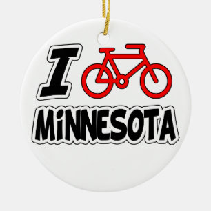 Ornement En Céramique J'aime faire un cycle le Minnesota