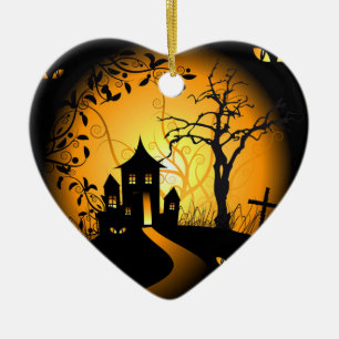 Ornement En Céramique J'aime Halloween