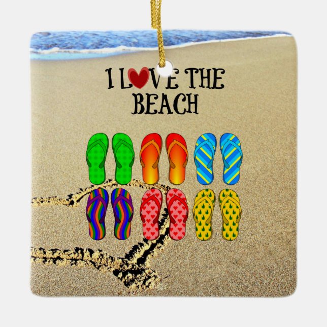Ornement En Céramique J'aime la plage (Devant)