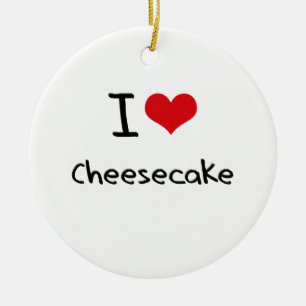Ornement En Céramique J'aime le gâteau au fromage