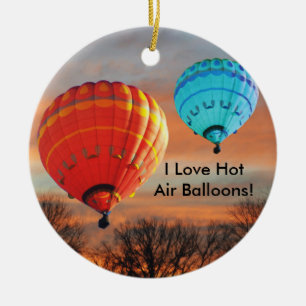 Ornement En Céramique J'aime les ballons à air chauds