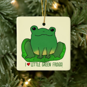 Ornement En Céramique J'aime les grenouilles