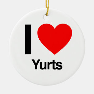 Ornement En Céramique j'aime les yourtes