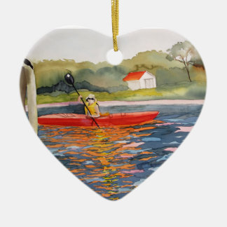 Ornement En Céramique J'aime l'ornement Kayaking