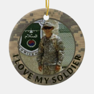 Ornement En Céramique J'aime ma photo militaire de soldat