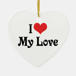 Ornement En Céramique J'Aime Mon Amour
