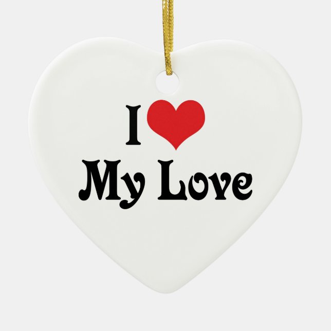 Ornement En Céramique J'Aime Mon Amour (Devant)