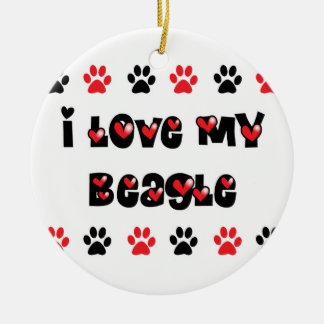 Ornement En Céramique J'aime mon beagle