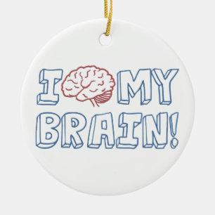 Ornement En Céramique J'aime mon cerveau