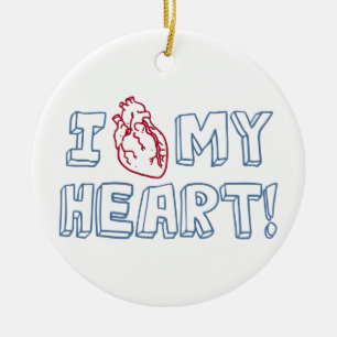 Ornement En Céramique J'Aime Mon Coeur