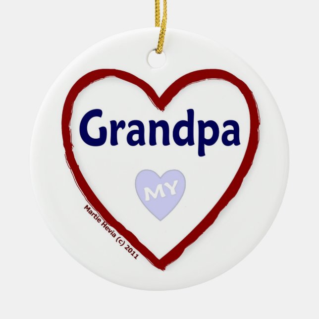 Ornement En Céramique J'aime mon grand-père (Devant)