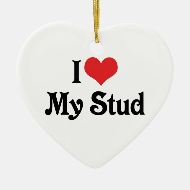 Ornement En Céramique J'Aime Mon Stud (Devant)