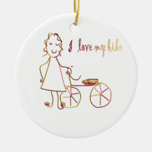 Ornement En Céramique J'aime mon vélo