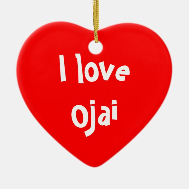 Ornement En Céramique J'aime Ojai (Devant)