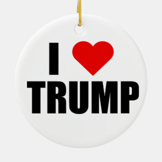 ORNEMENT EN CÉRAMIQUE "J'AIME TRUMP"