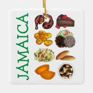 Ornement En Céramique JAMAICA Jamaïcain Foods Caribbean Island Cuisine