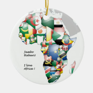 Ornement En Céramique Jambo Habari Afrique ! J'aime l'Afrique