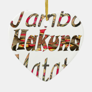 Ornement En Céramique Jambo Hakuna Matata ! Imprimerie d'art Vintage afr
