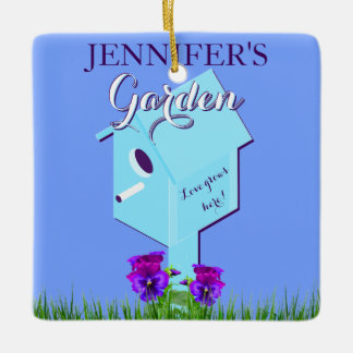 Ornement En Céramique Jardin "L'amour grandit ici !" Birdhouse Pour Son 