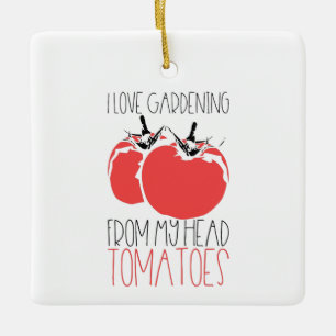 Ornement En Céramique Jardiner Tomates Gardener Cadeau