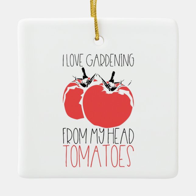 Ornement En Céramique Jardiner Tomates Gardener Cadeau (Devant)