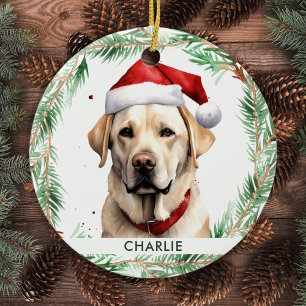 Ornement En Céramique Jaune Labrador Personnalisé Amoureux des chiens No