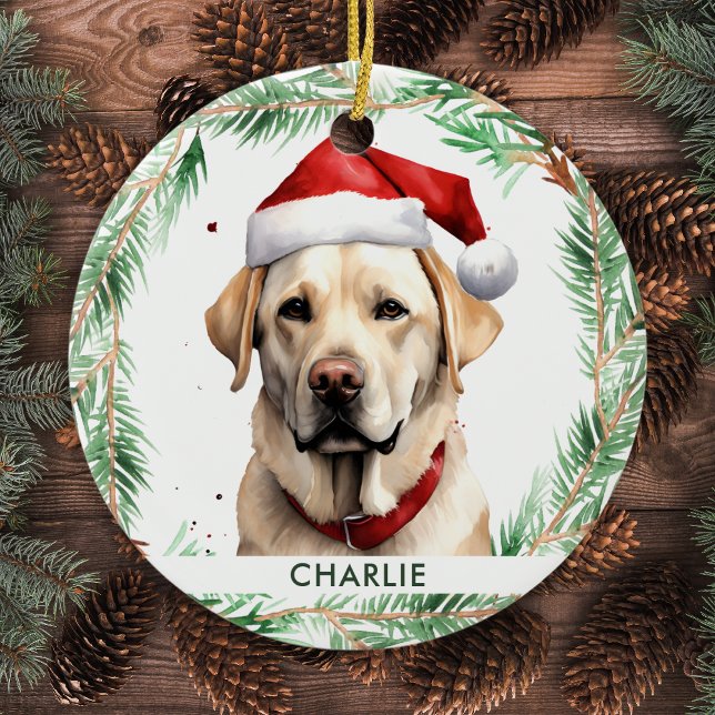 Ornement En Céramique Jaune Labrador Personnalisé Amoureux des chiens No (Créateur téléchargé)