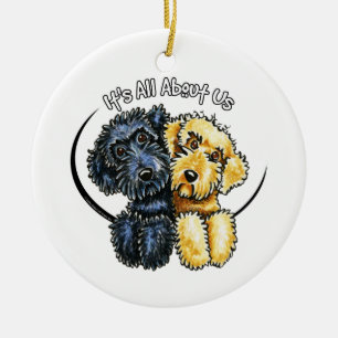 Ornement En Céramique Jaune noir IAAU de Labradoodles