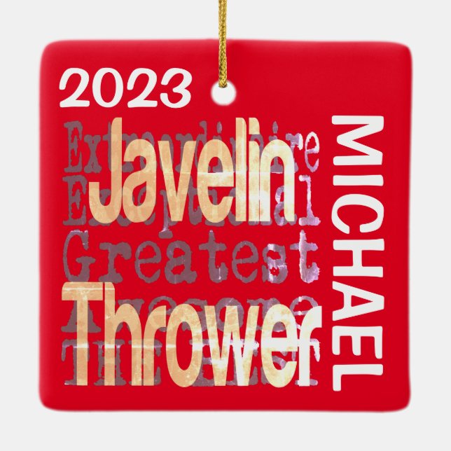 Ornement En Céramique Javelin Thrower Extraordinaire CUSTOM (Dos)