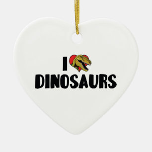 Ornement En Céramique Je adore les dinosaures à coeur - Chasseur de foss