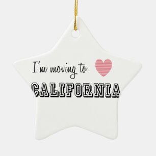 Ornement En Céramique Je déménage en Californie