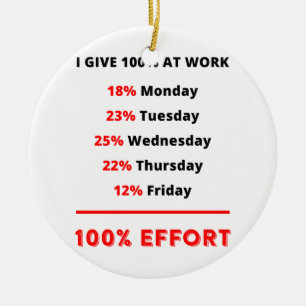 ORNEMENT EN CÉRAMIQUE JE DONNE 100% AU TRAVAIL