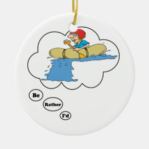 Ornement En Céramique Je préférerais être Rafting 4