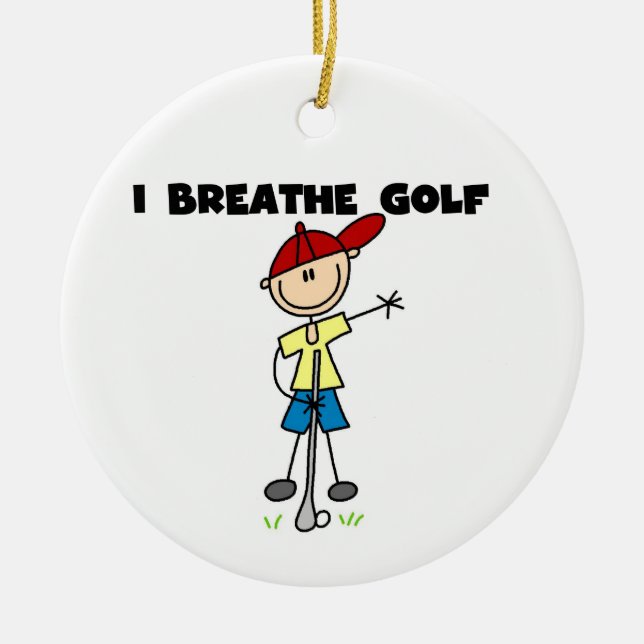 Ornement En Céramique Je respire le golf (Devant)
